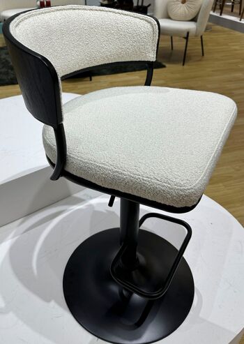 TABOURET MÉTAL POLYESTER 48,5X48X83,5 104 BLANC MB211714