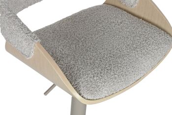 TABOURET MÉTAL POLYESTER 50,5X50,5X90,5 BOUCLE GRIS MB213101 4