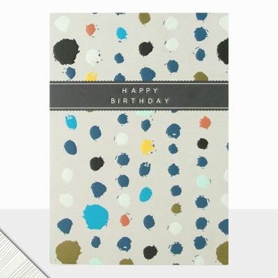 Spotty Birthday Card - Halcyon Happy Birthday Spots