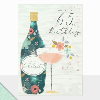 Lets Celebrate 65th Birthday Card - Halcyon on your 65th Birthday