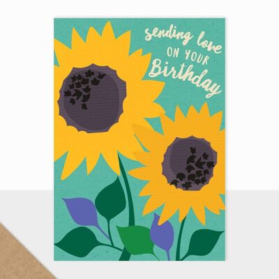 Bloom Collection - Happy Birthday - Liebeskarte - Sonnenblume