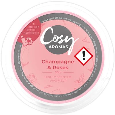 Champán y rosas (50 g de cera derretida)