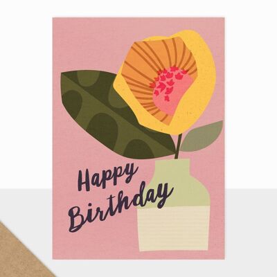 Collection Bloom - Joyeux anniversaire - Carte d'anniversaire - Vase floral