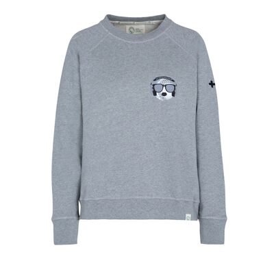 Sweat manches longues gris chiné modèle Rave Kids en 100% coton biologique