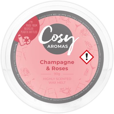 Champán y rosas (90 g de cera derretida)