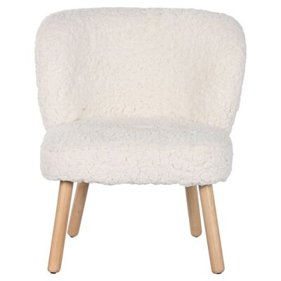 POLYESTER WOOD ARMCHAIR 61X58X68 WHITE SHEEP MB212117