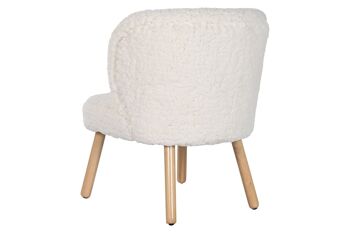 FAUTEUIL BOIS POLYESTER 61X58X68 MOUTON BLANC MB212117 6