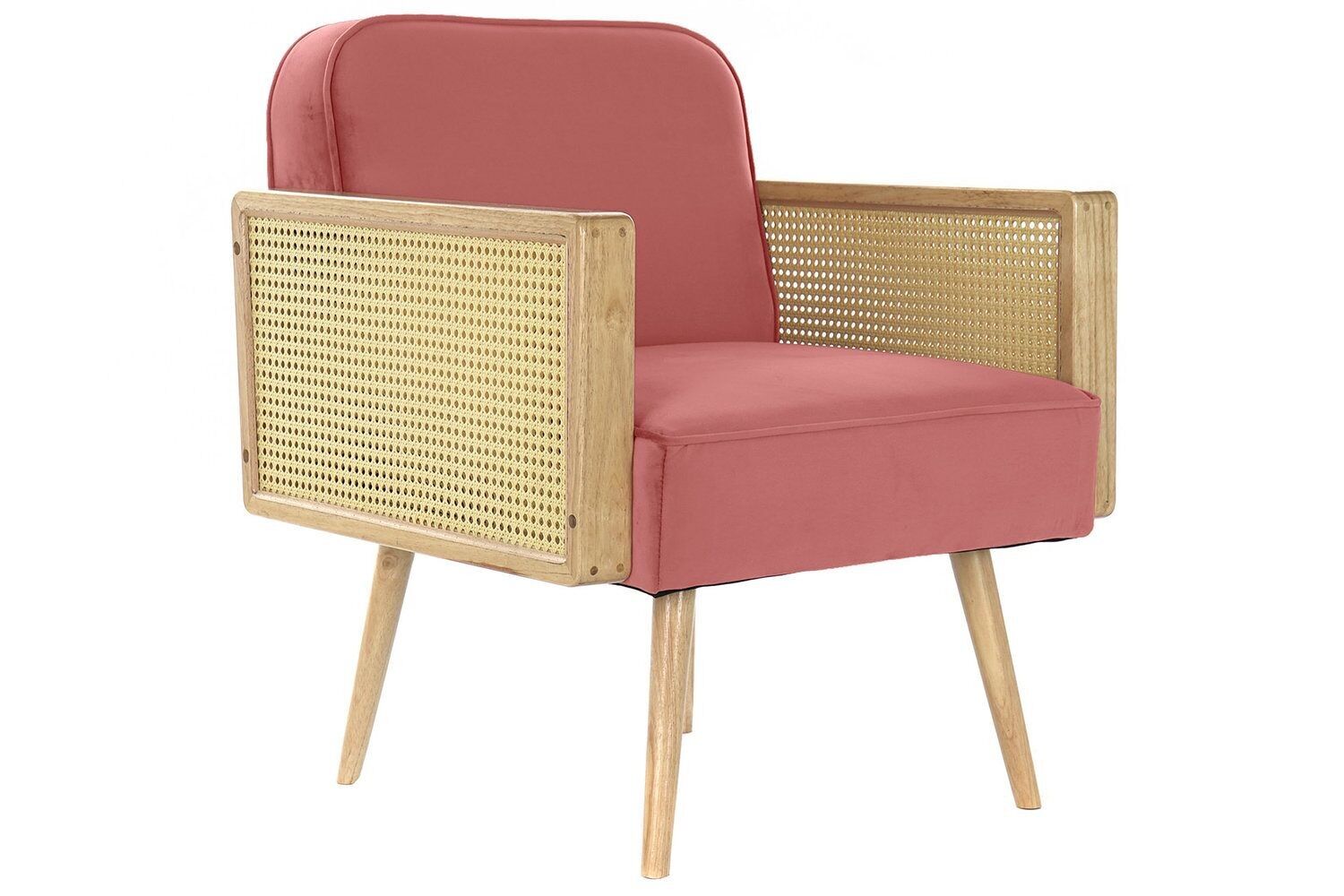 POLTRONA IN RATTAN POLIESTERE 66X64X79 GRIGLIA VELLUTO MB190850