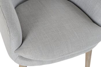 FAUTEUIL POLYESTER HÉVÉA 61X68X78 GRIS CLAIR MB173043 2