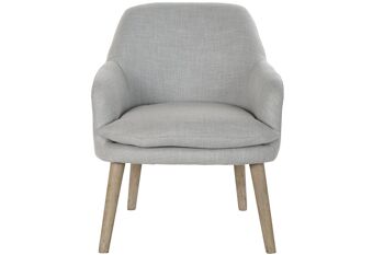 FAUTEUIL POLYESTER HÉVÉA 61X68X78 GRIS CLAIR MB173043 5