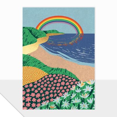 Tarjeta en blanco - Colección Spectrum - Reflejo del arco iris
