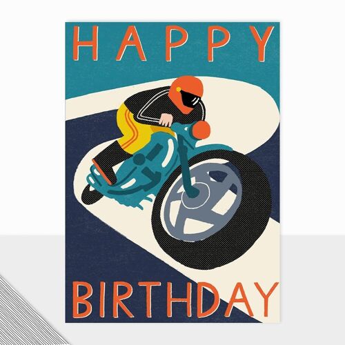 Honcho Collection - Happy Birthday Card - Motorbike - Contemporary Mens - Masculine