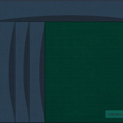 Geldbörse aus 100 % Baumwolle. Marineblau und Grün