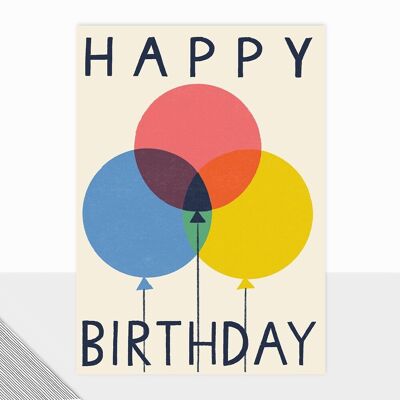 Honcho Collection - Happy Birthday-Karte - Luftballons - Zeitgenössisch für Herren - Maskulin