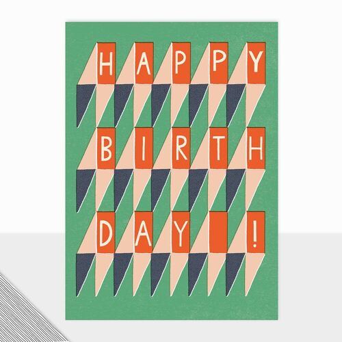 Honcho Collection - Happy Birthday Card - Geometric - Contemporary Mens - Masculine