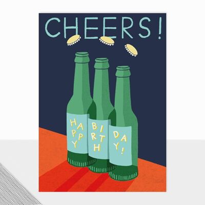 Colección Honcho - Tarjeta de feliz cumpleaños - Botella de cerveza - Hombres contemporáneos - Masculino