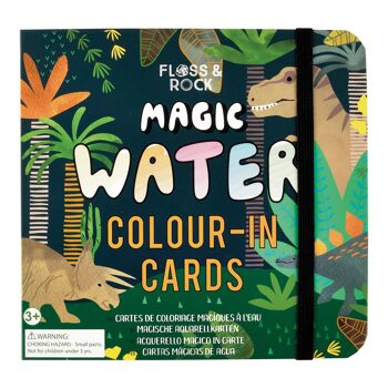 Cartes à colorier à l'eau magique dinosaures 1