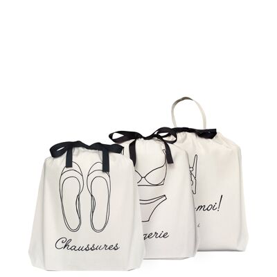 French Collection Reise 3er-Pack, Creme