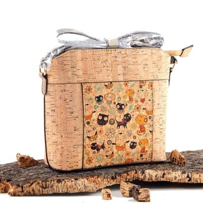 [ CH98-3 ] Natural cork bag with adjustable long strap