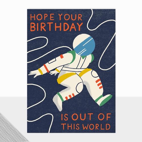 Honcho Collection - Happy Birthday Card - Spaceman - Contemporary Mens - Masculine