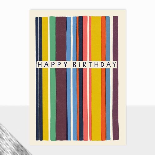 Honcho Collection - Happy Birthday Card - Stripes - Contemporary Mens - Masculine