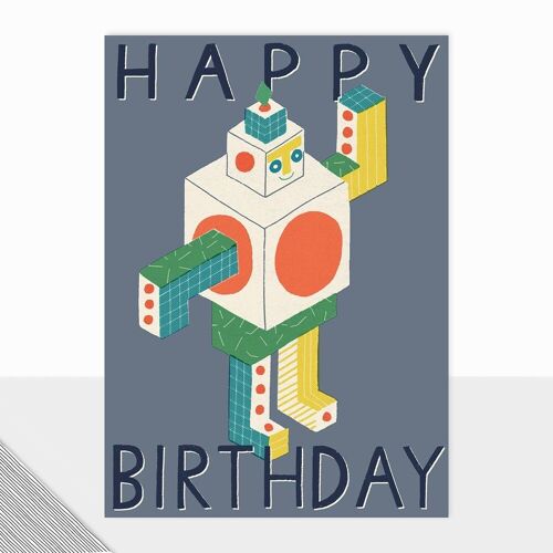 Honcho Collection - Happy Birthday Card - Robot - Contemporary Mens - Masculine