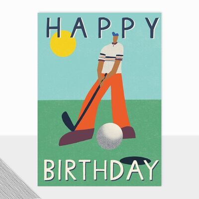 Honcho Collection - Happy Birthday Card - Golfer - Contemporary Mens - Masculine