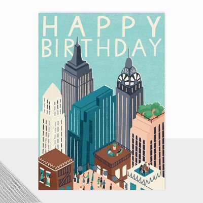 Colección Honcho - Tarjeta de feliz cumpleaños - Nueva York - Hombres contemporáneos - Masculino