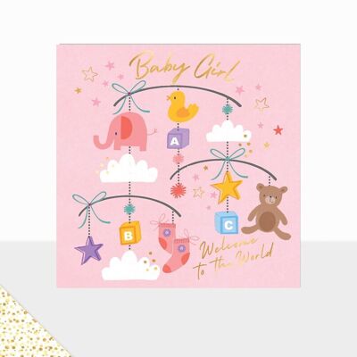 Collection Aurora - Carte de vœux de luxe - Nouvelle carte bébé - Bébé fille