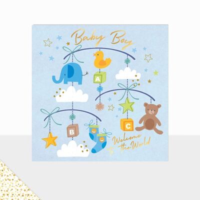 Collection Aurora - Carte de vœux de luxe - Nouvelle carte bébé - Bébé garçon