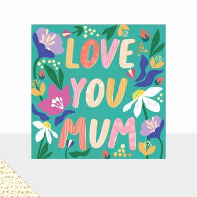 Aurora Collection – Luxuriöse Grußkarte – Muttertagskarte – „Hab dich lieb, Mama“