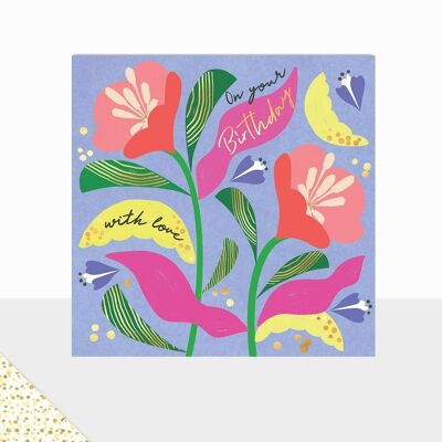 Aurora Collection - Carte de vœux de luxe - Carte joyeux anniversaire - Fleur sauvage