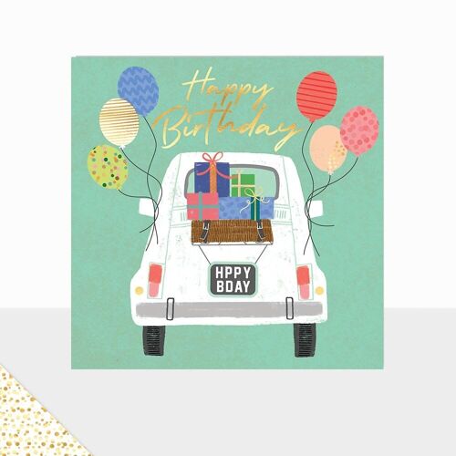 Aurora Collection - Luxury Greetings Card - Happy Birthday Card - Retro Car