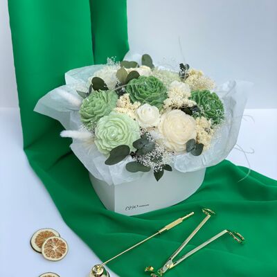 Bouquet of green candles