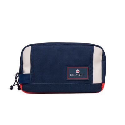 Toiletry bag 100% recycled polyester Navy and ivory