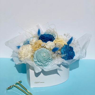 Bouquet bougies bleu
