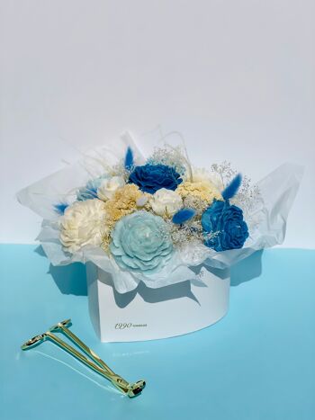 Bouquet bougies bleu 1