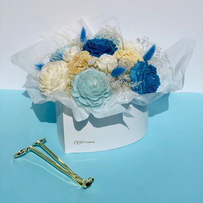 Bouquet of blue candles