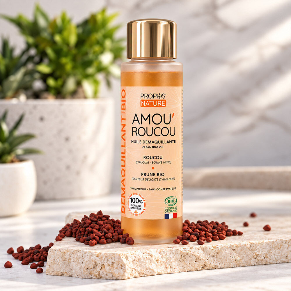 AMOU'ROUCOU ORGANISCHES MAKE-UP-ENTFERNERÖL – ROUCOU, VITAMIN E – ANTI-AGING & STRAHLEN – HERGESTELLT IN FRANKREICH – 125 ml