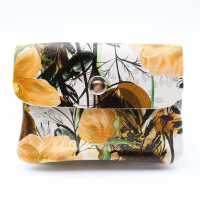 Printed leather purse
