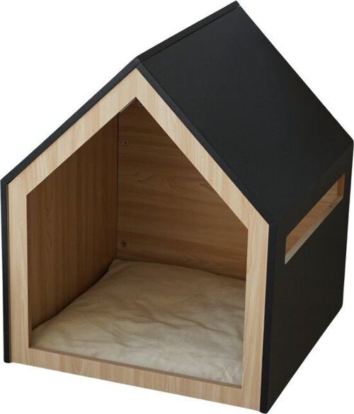 Pet house | wood | black | 58 x 58 x 65 cm