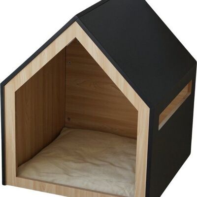 Pet house | wood | black | 58 x 58 x 65 cm