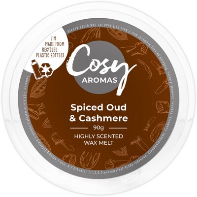 Oud especiado y cachemira (90 g de cera derretida)