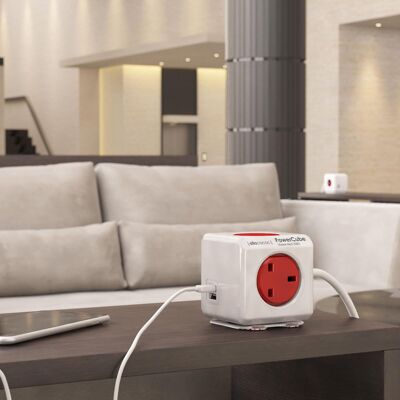 POWERCUBE EXTENDED USB 1.5 MTR RED