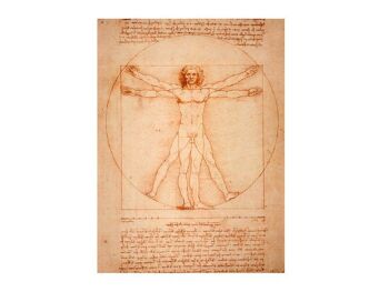 Carnet de croquis d'art à couverture souple, Da Vinci, Homme de Vitruve 1