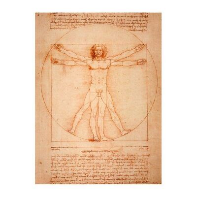 Carnet de croquis d'art à couverture souple, Da Vinci, Homme de Vitruve
