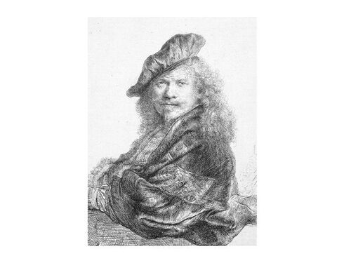 Softcover art sketchbook, Self-portrait leaning on a stone sill, Rembrandt