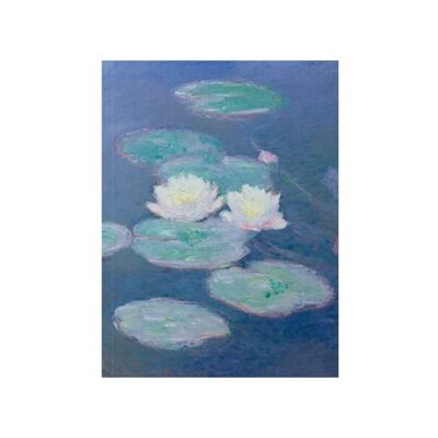 Carnet de croquis d'art à couverture souple, Monet, Waterlélies dans la lumière du soir