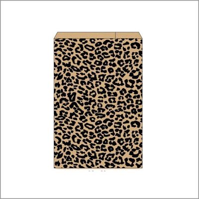 Flat bag – Panther print – brown 11 x 17 cm – 250 pieces