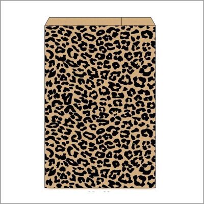 Flat bag – Panther print – brown 15 x 23 cm – 250 pieces